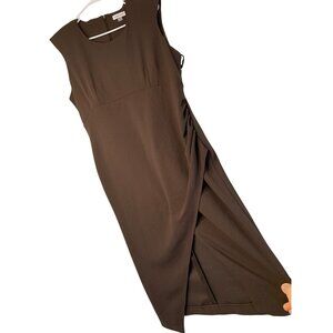Calvin Klein Sleeveless Wrap Sheath Dress Sleeveless Ruched 14 NWT RN10525